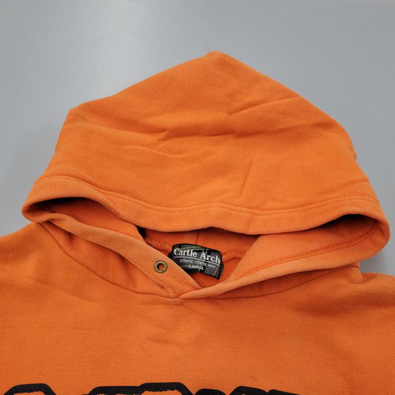【中古品】【メンズ】 CARTLE ARCHE OVERAGE 12 PRINT HOODIE プリント フーディー パーカー 長袖 トップス 146-260223-as-27-izu サイズ：L カラー：オレンジ 万代Net店
