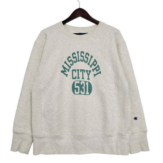 【中古品】【メンズ】 Champion チャンピオン REVERSE WEAVE SWEATSHIRT C8-Y021 リバースウィーブ スウェットシャツ 青単復刻タグ トレーナー 長袖 トップス 148-260223-as-28-izu サイズ：M カラー：グレー 万代Net店