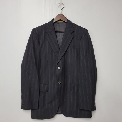 【中古品】【メンズ】 A.A.R アール STRIPE TAILORED JACKET&SLACKS PANTS ストライプ テーラードジャケット＆スラックスパンツ セットアップ 140-260222-yn-06-izu サイズ：L カラー：ブラック 万代Net店