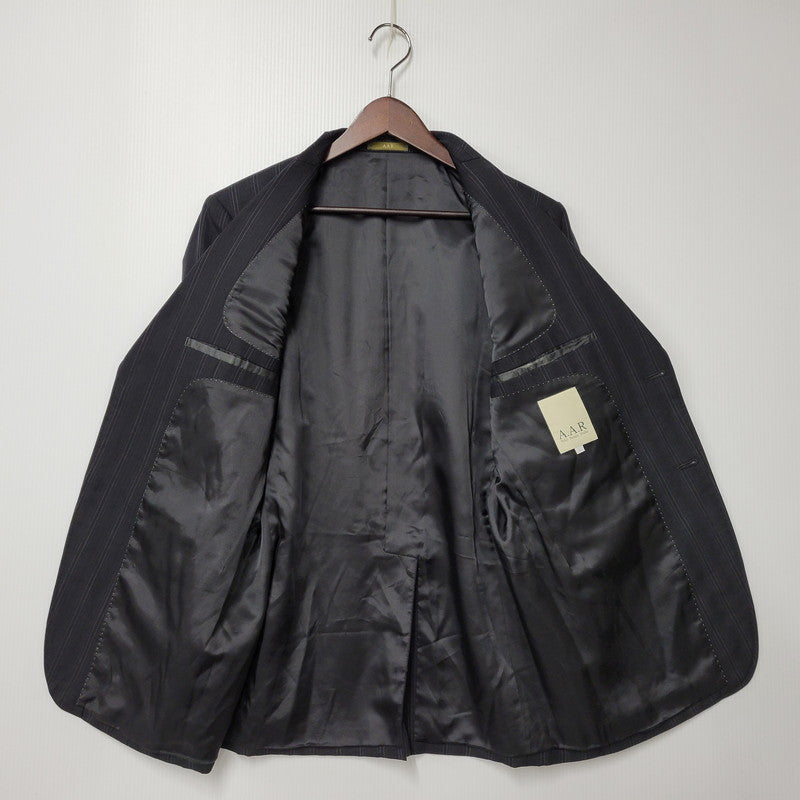 【中古品】【メンズ】 A.A.R アール STRIPE TAILORED JACKET&SLACKS PANTS ストライプ テーラードジャケット＆スラックスパンツ セットアップ 140-260222-yn-06-izu サイズ：L カラー：ブラック 万代Net店