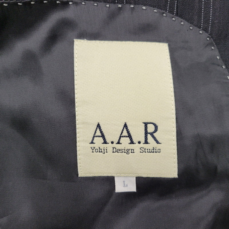 【中古品】【メンズ】 A.A.R アール STRIPE TAILORED JACKET&SLACKS PANTS ストライプ テーラードジャケット＆スラックスパンツ セットアップ 140-260222-yn-06-izu サイズ：L カラー：ブラック 万代Net店
