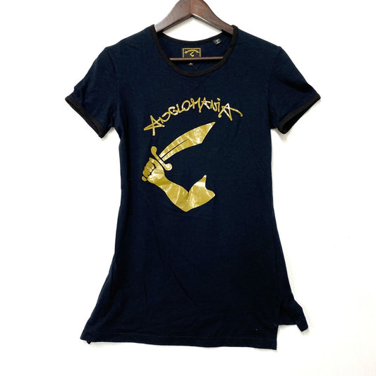 【中古品】【レディース】 PRINT S/S TEE プリント ショートスリーブ Tシャツ 半袖 トップス 168-260228-as-04-izu サイズ：M カラー：ネイビー 万代Net店