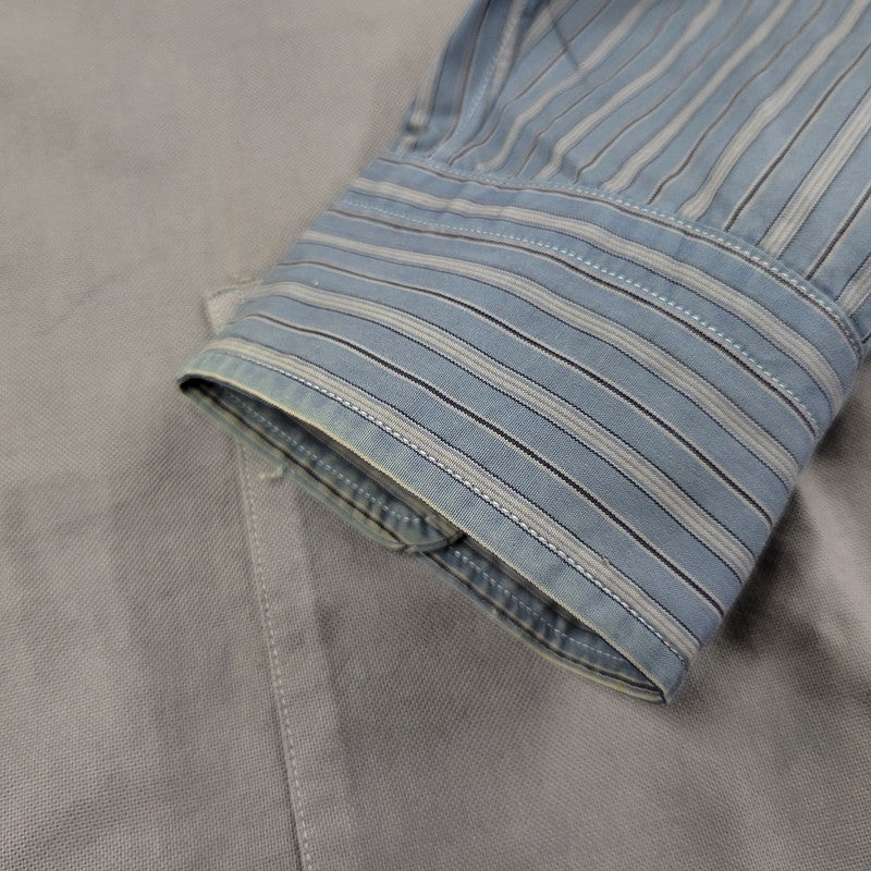 【現状渡し品】【メンズ】 切替 LS SHIRT ロングスリーブ シャツ トップス 140-260222-kh-04-izu カラー：グレー系×ブルー 万代Net店
