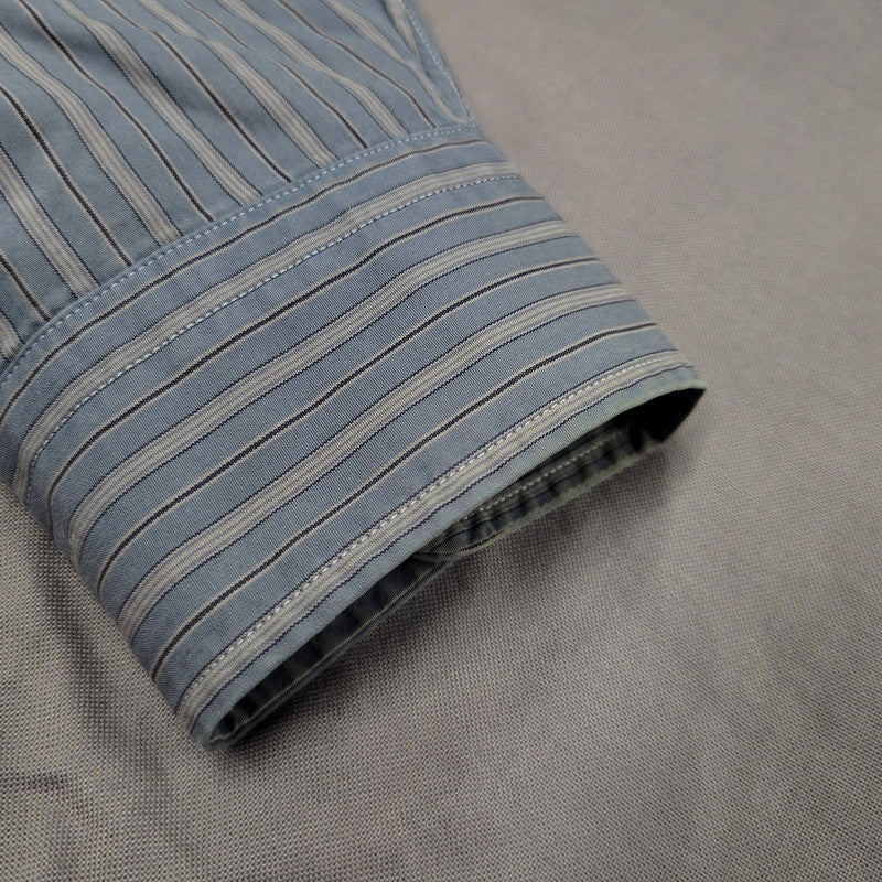 【現状渡し品】【メンズ】 切替 LS SHIRT ロングスリーブ シャツ トップス 140-260222-kh-04-izu カラー：グレー系×ブルー 万代Net店