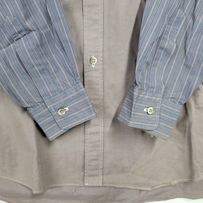 【現状渡し品】【メンズ】 切替 LS SHIRT ロングスリーブ シャツ トップス 140-260222-kh-04-izu カラー：グレー系×ブルー 万代Net店