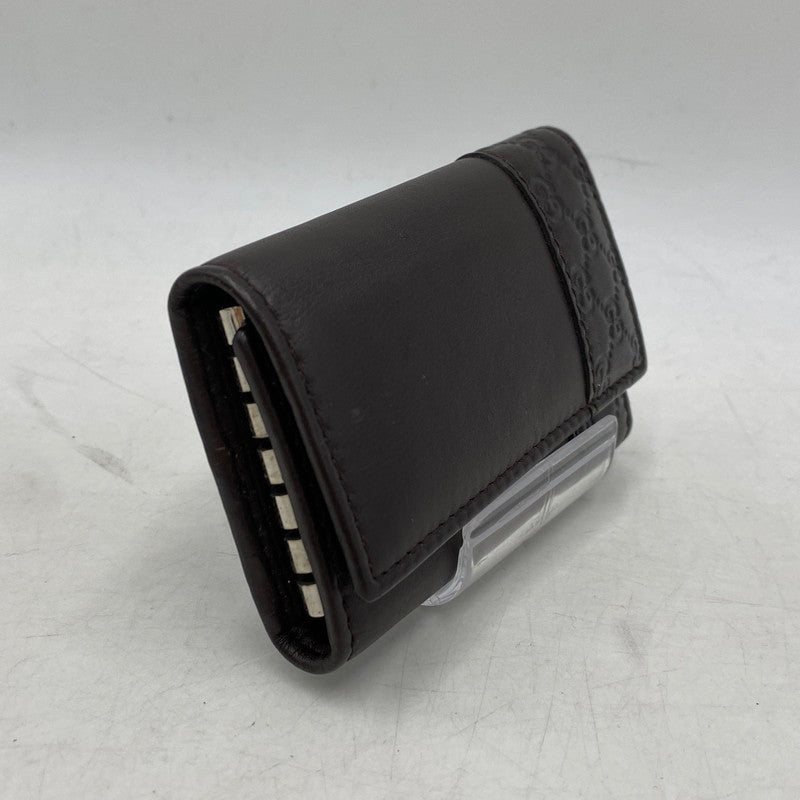 【中古品】【メンズ/レディース】 256433 グッチシマ 6連 KEY CASE キーケース 181-260224-cs-15-izu カラー：ダークブラウン 万代Net店