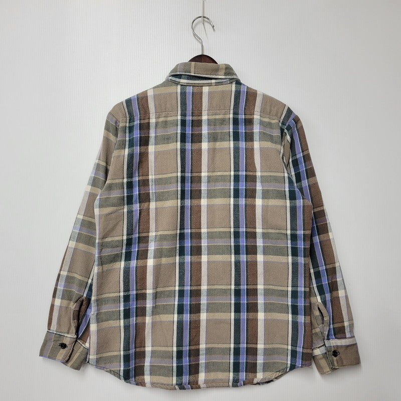 【中古品】【メンズ】 70-80S 三角タグ USA製 FLANNEL SHIRT フランネル シャツ トップス 146-260222-yn-01-izu サイズ：L カラー：BEIGE/GREEN/BLUE 万代Net店