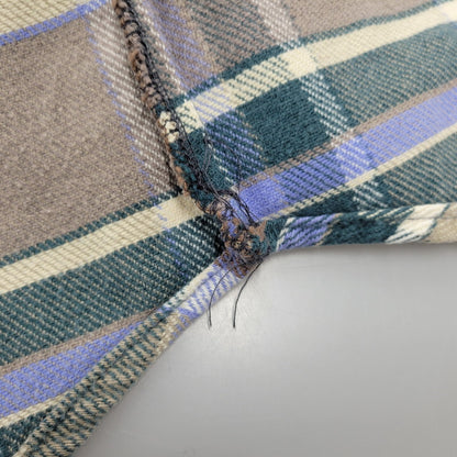 【中古品】【メンズ】 70-80S 三角タグ USA製 FLANNEL SHIRT フランネル シャツ トップス 146-260222-yn-01-izu サイズ：L カラー：BEIGE/GREEN/BLUE 万代Net店