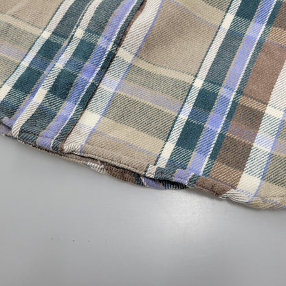 【中古品】【メンズ】 70-80S 三角タグ USA製 FLANNEL SHIRT フランネル シャツ トップス 146-260222-yn-01-izu サイズ：L カラー：BEIGE/GREEN/BLUE 万代Net店