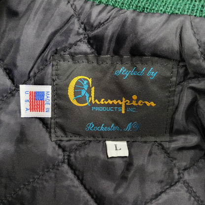 【中古品】【メンズ】 C5-E601 ランタグ復刻 USA製"CONEY ISLAND"WOOL×LEATHER STADIUM JACKET ウール レザー スタジアム ジャケット 146-260222-yn-02-izu サイズ：L カラー：GREEN/BEIGE 万代Net店