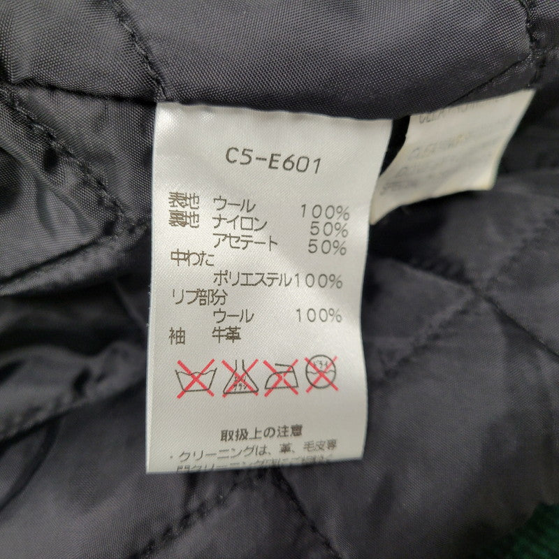 【中古品】【メンズ】 C5-E601 ランタグ復刻 USA製"CONEY ISLAND"WOOL×LEATHER STADIUM JACKET ウール レザー スタジアム ジャケット 146-260222-yn-02-izu サイズ：L カラー：GREEN/BEIGE 万代Net店