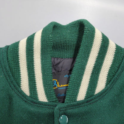 【中古品】【メンズ】 C5-E601 ランタグ復刻 USA製"CONEY ISLAND"WOOL×LEATHER STADIUM JACKET ウール レザー スタジアム ジャケット 146-260222-yn-02-izu サイズ：L カラー：GREEN/BEIGE 万代Net店