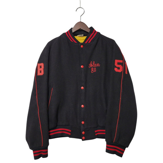 【中古品】【メンズ】 PRINCETON SPORTSWEAR プリンストン 70S 三角タグ "NORTHEAST FOOTBALL" WOOL STADIUM JACKET ウール スタジアム ジャケット アウター 146-260222-yn-03-izu サイズ：不明 カラー：ブラック×レッド 万代Net店