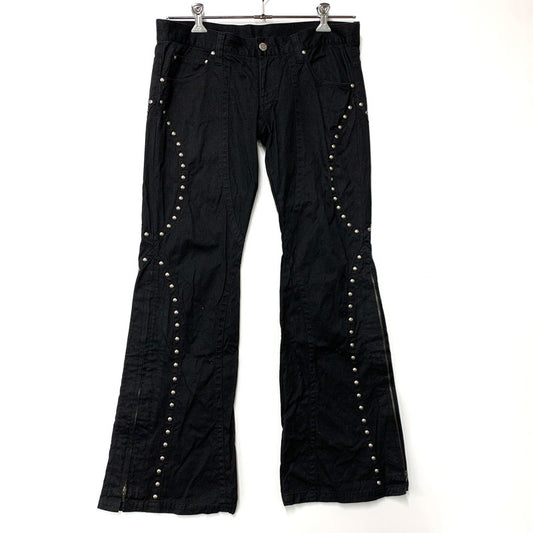 【中古品】【メンズ】 TORNADO MART トルネードマート STUDS SIDE ZIP BOOTS CUT PANTS TPT-6253 スタッズ サイドジップ ブーツカット パンツ ボトムス 157-260301-as-19-izu サイズ：L カラー：ブラック 万代Net店