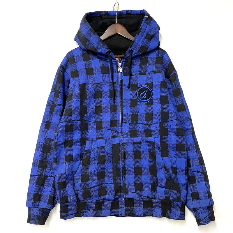 【中古品】【メンズ】 BOA LINER CHECK HOODED JACKET ボアライナー チェック フーデッドジャケット アウター 148-260228-as-09-izu サイズ：M カラー：ブルー×ブラック 万代Net店