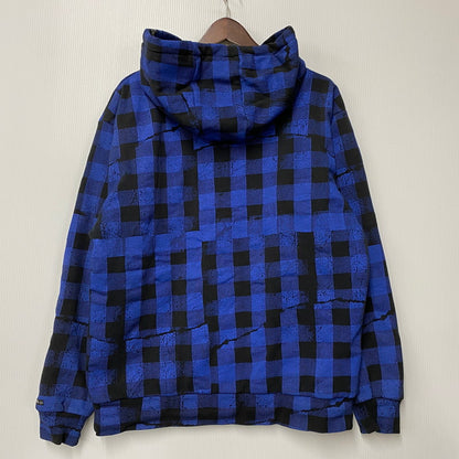【中古品】【メンズ】 BOA LINER CHECK HOODED JACKET ボアライナー チェック フーデッドジャケット アウター 148-260228-as-09-izu サイズ：M カラー：ブルー×ブラック 万代Net店