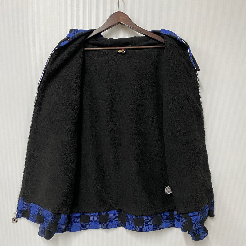 【中古品】【メンズ】 BOA LINER CHECK HOODED JACKET ボアライナー チェック フーデッドジャケット アウター 148-260228-as-09-izu サイズ：M カラー：ブルー×ブラック 万代Net店