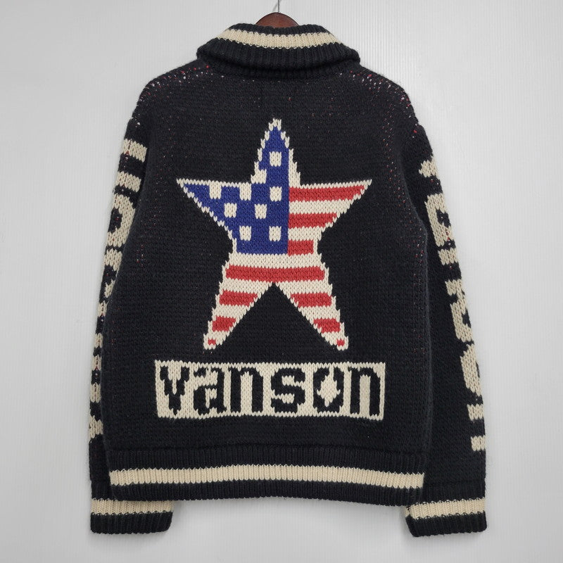 【中古品】【メンズ】 FULL ZIP COWICHAN KNIT JACKET フルジップ カウチン ニット ジャケット 145-260222-as-05-izu サイズ：M カラー：ブラック 万代Net店