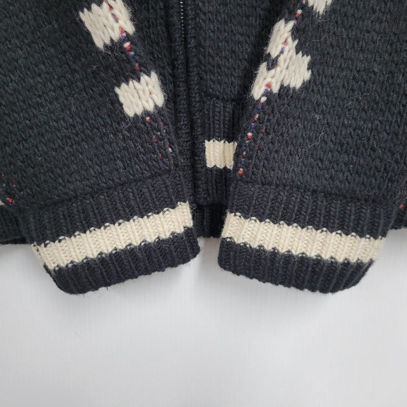 【中古品】【メンズ】 FULL ZIP COWICHAN KNIT JACKET フルジップ カウチン ニット ジャケット 145-260222-as-05-izu サイズ：M カラー：ブラック 万代Net店
