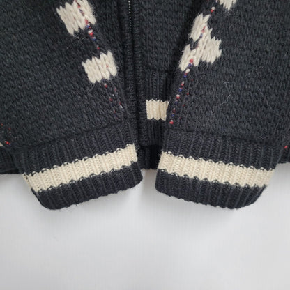 【中古品】【メンズ】 FULL ZIP COWICHAN KNIT JACKET フルジップ カウチン ニット ジャケット 145-260222-as-05-izu サイズ：M カラー：ブラック 万代Net店