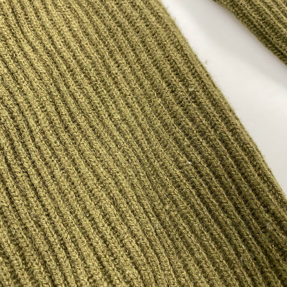 【中古品】【メンズ】 FRONT BUTTON DOUBLE-ZIP WOOL KNIT フロント ボタン ダブルジップ ウール ニット トップス 長袖 142-260225-cs-09-izu サイズ：XL カラー：カーキ 万代Net店
