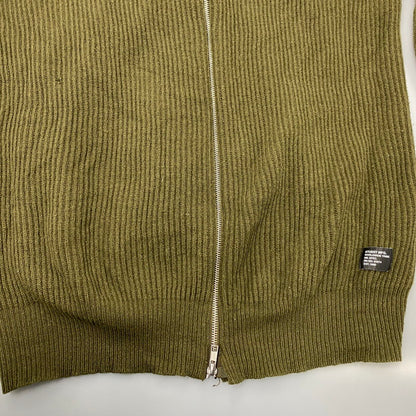 【中古品】【メンズ】 FRONT BUTTON DOUBLE-ZIP WOOL KNIT フロント ボタン ダブルジップ ウール ニット トップス 長袖 142-260225-cs-09-izu サイズ：XL カラー：カーキ 万代Net店