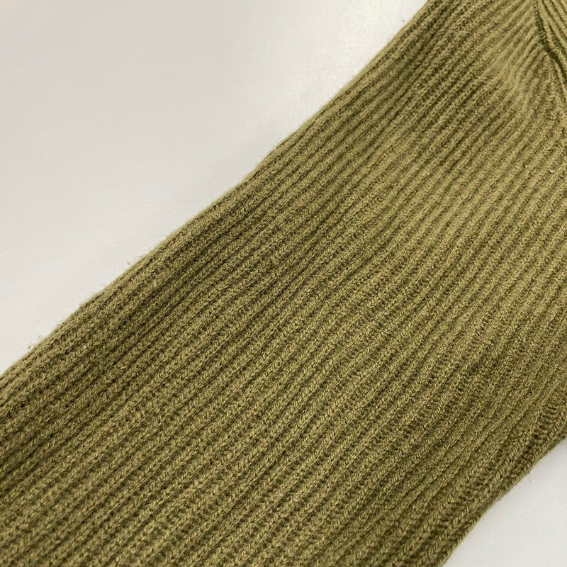 【中古品】【メンズ】 FRONT BUTTON DOUBLE-ZIP WOOL KNIT フロント ボタン ダブルジップ ウール ニット トップス 長袖 142-260225-cs-09-izu サイズ：XL カラー：カーキ 万代Net店