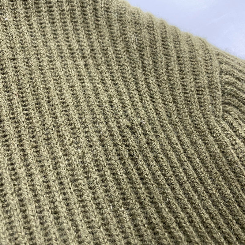 【中古品】【メンズ】 FRONT BUTTON DOUBLE-ZIP WOOL KNIT フロント ボタン ダブルジップ ウール ニット トップス 長袖 142-260225-cs-09-izu サイズ：XL カラー：カーキ 万代Net店