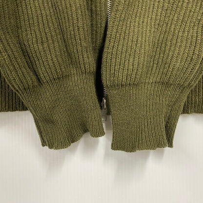 【中古品】【メンズ】 FRONT BUTTON DOUBLE-ZIP WOOL KNIT フロント ボタン ダブルジップ ウール ニット トップス 長袖 142-260225-cs-09-izu サイズ：XL カラー：カーキ 万代Net店