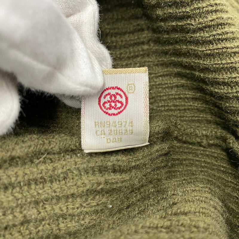【中古品】【メンズ】 FRONT BUTTON DOUBLE-ZIP WOOL KNIT フロント ボタン ダブルジップ ウール ニット トップス 長袖 142-260225-cs-09-izu サイズ：XL カラー：カーキ 万代Net店