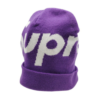 【中古品】【メンズ/レディース】 BIG LOGO BEANIE ビッグ ロゴ ビーニー ニット帽 帽子 185-260223-as-19-izu サイズ：F カラー：パープル 万代Net店