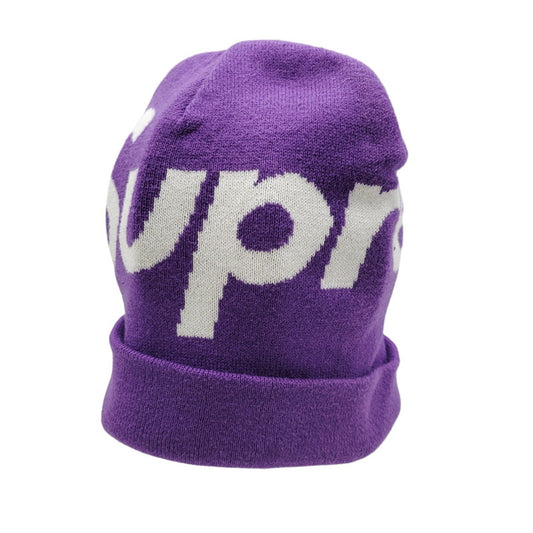 【中古品】【メンズ/レディース】 BIG LOGO BEANIE ビッグ ロゴ ビーニー ニット帽 帽子 185-260223-as-19-izu サイズ：F カラー：パープル 万代Net店