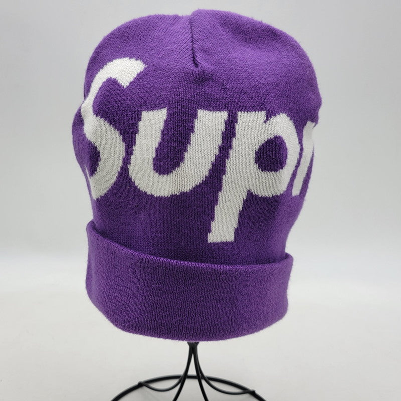 【中古品】【メンズ/レディース】 BIG LOGO BEANIE ビッグ ロゴ ビーニー ニット帽 帽子 185-260223-as-19-izu サイズ：F カラー：パープル 万代Net店