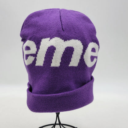 【中古品】【メンズ/レディース】 BIG LOGO BEANIE ビッグ ロゴ ビーニー ニット帽 帽子 185-260223-as-19-izu サイズ：F カラー：パープル 万代Net店