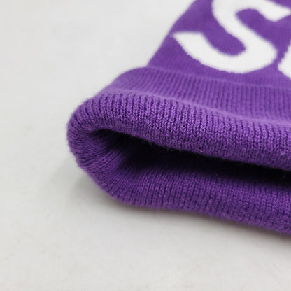 【中古品】【メンズ/レディース】 BIG LOGO BEANIE ビッグ ロゴ ビーニー ニット帽 帽子 185-260223-as-19-izu サイズ：F カラー：パープル 万代Net店