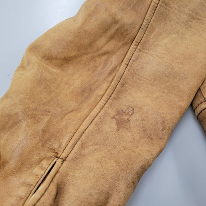 【現状渡し品】【メンズ】 USED SHEEPSKIN A-2 TYPE LEATHER JACKET S-8703 シープスキン A-2タイプ レザージャケット アウター 146-260228-as-20-izu サイズ：XL カラー：ブラウン 万代Net店