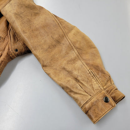 【現状渡し品】【メンズ】 USED SHEEPSKIN A-2 TYPE LEATHER JACKET S-8703 シープスキン A-2タイプ レザージャケット アウター 146-260228-as-20-izu サイズ：XL カラー：ブラウン 万代Net店