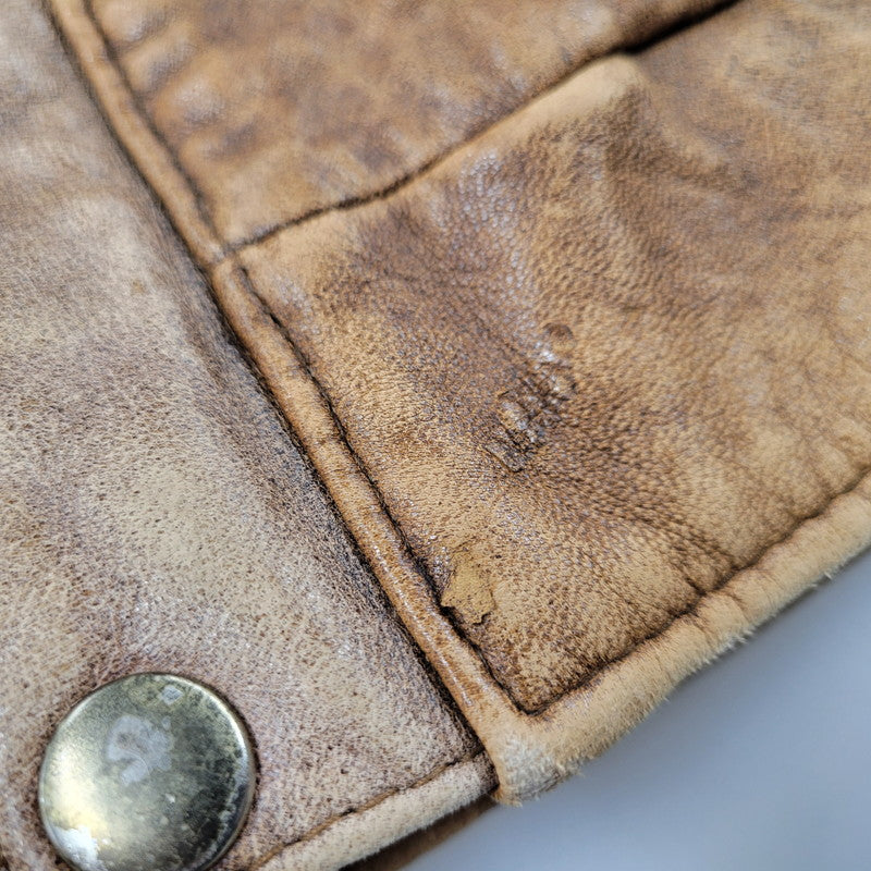 【現状渡し品】【メンズ】 USED SHEEPSKIN A-2 TYPE LEATHER JACKET S-8703 シープスキン A-2タイプ レザージャケット アウター 146-260228-as-20-izu サイズ：XL カラー：ブラウン 万代Net店