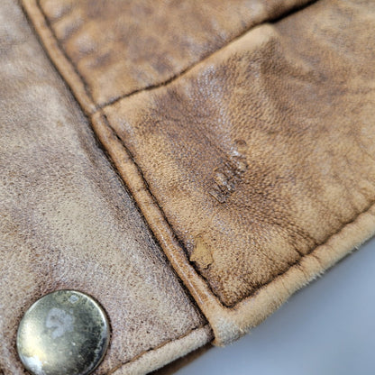 【現状渡し品】【メンズ】 USED SHEEPSKIN A-2 TYPE LEATHER JACKET S-8703 シープスキン A-2タイプ レザージャケット アウター 146-260228-as-20-izu サイズ：XL カラー：ブラウン 万代Net店