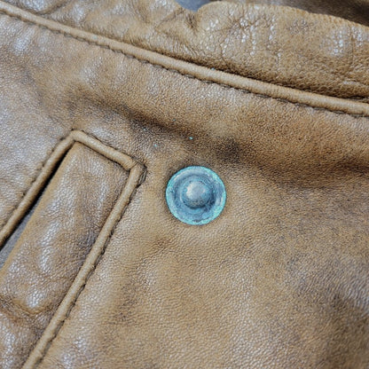 【現状渡し品】【メンズ】 USED SHEEPSKIN A-2 TYPE LEATHER JACKET S-8703 シープスキン A-2タイプ レザージャケット アウター 146-260228-as-20-izu サイズ：XL カラー：ブラウン 万代Net店
