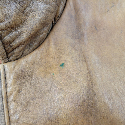 【現状渡し品】【メンズ】 USED SHEEPSKIN A-2 TYPE LEATHER JACKET S-8703 シープスキン A-2タイプ レザージャケット アウター 146-260228-as-20-izu サイズ：XL カラー：ブラウン 万代Net店