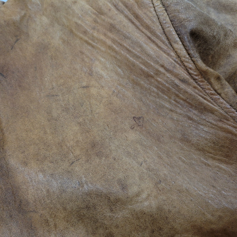 【現状渡し品】【メンズ】 USED SHEEPSKIN A-2 TYPE LEATHER JACKET S-8703 シープスキン A-2タイプ レザージャケット アウター 146-260228-as-20-izu サイズ：XL カラー：ブラウン 万代Net店