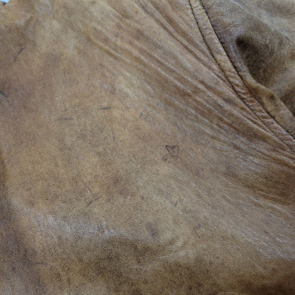 【現状渡し品】【メンズ】 USED SHEEPSKIN A-2 TYPE LEATHER JACKET S-8703 シープスキン A-2タイプ レザージャケット アウター 146-260228-as-20-izu サイズ：XL カラー：ブラウン 万代Net店