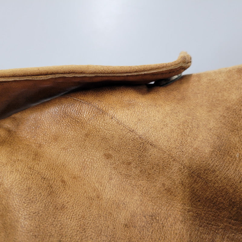 【現状渡し品】【メンズ】 USED SHEEPSKIN A-2 TYPE LEATHER JACKET S-8703 シープスキン A-2タイプ レザージャケット アウター 146-260228-as-20-izu サイズ：XL カラー：ブラウン 万代Net店