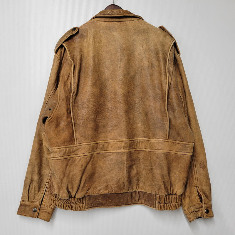 【現状渡し品】【メンズ】 USED SHEEPSKIN A-2 TYPE LEATHER JACKET S-8703 シープスキン A-2タイプ レザージャケット アウター 146-260228-as-20-izu サイズ：XL カラー：ブラウン 万代Net店