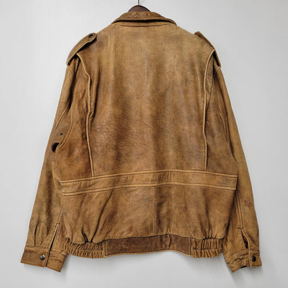【現状渡し品】【メンズ】 USED SHEEPSKIN A-2 TYPE LEATHER JACKET S-8703 シープスキン A-2タイプ レザージャケット アウター 146-260228-as-20-izu サイズ：XL カラー：ブラウン 万代Net店