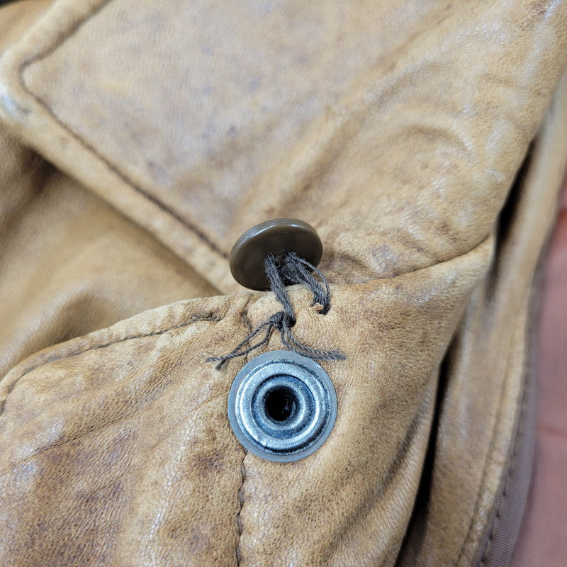 【現状渡し品】【メンズ】 USED SHEEPSKIN A-2 TYPE LEATHER JACKET S-8703 シープスキン A-2タイプ レザージャケット アウター 146-260228-as-20-izu サイズ：XL カラー：ブラウン 万代Net店