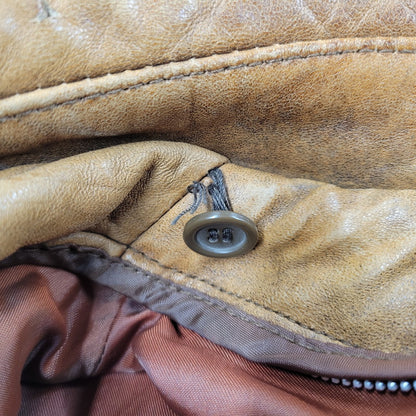 【現状渡し品】【メンズ】 USED SHEEPSKIN A-2 TYPE LEATHER JACKET S-8703 シープスキン A-2タイプ レザージャケット アウター 146-260228-as-20-izu サイズ：XL カラー：ブラウン 万代Net店