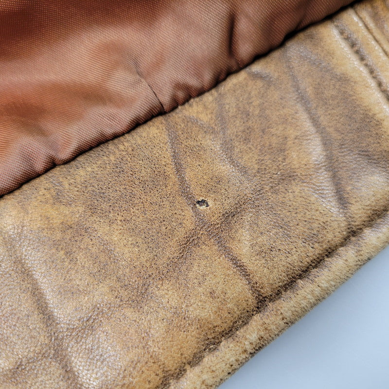 【現状渡し品】【メンズ】 USED SHEEPSKIN A-2 TYPE LEATHER JACKET S-8703 シープスキン A-2タイプ レザージャケット アウター 146-260228-as-20-izu サイズ：XL カラー：ブラウン 万代Net店