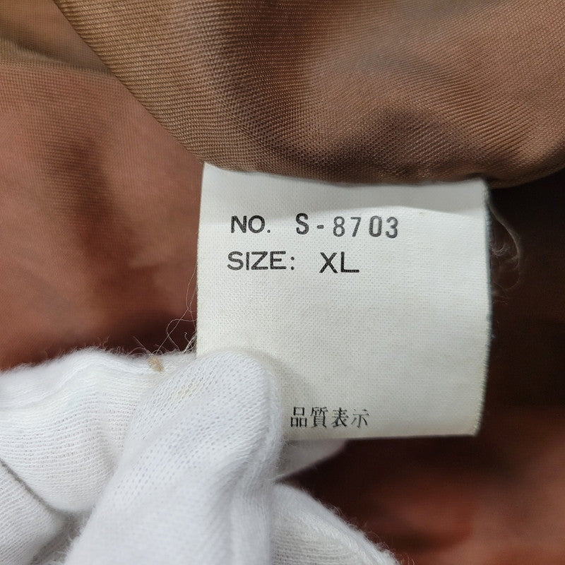 【現状渡し品】【メンズ】 USED SHEEPSKIN A-2 TYPE LEATHER JACKET S-8703 シープスキン A-2タイプ レザージャケット アウター 146-260228-as-20-izu サイズ：XL カラー：ブラウン 万代Net店